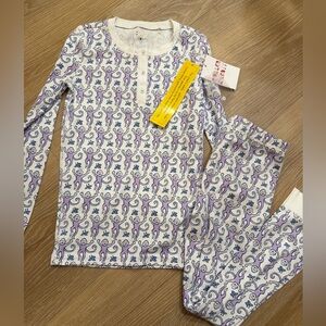 Roller rabbit purple monkey pajama set for size 10 kids